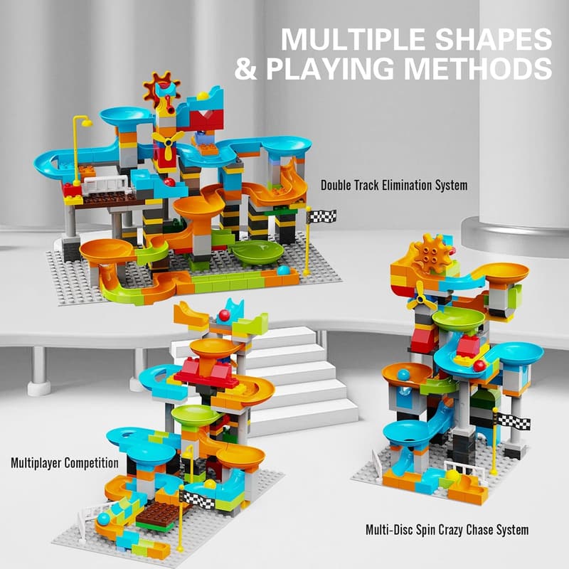 STEM Marble Run Building Block Set for Kids Ages 3-8