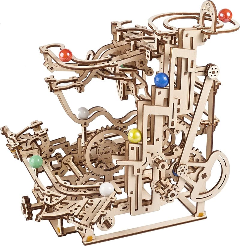 UGEARS Wooden Marble Run Model Kit - 3D Puzzle for Adults