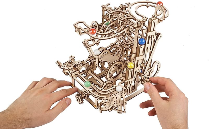 UGEARS Wooden Marble Run Model Kit - 3D Puzzle for Adults
