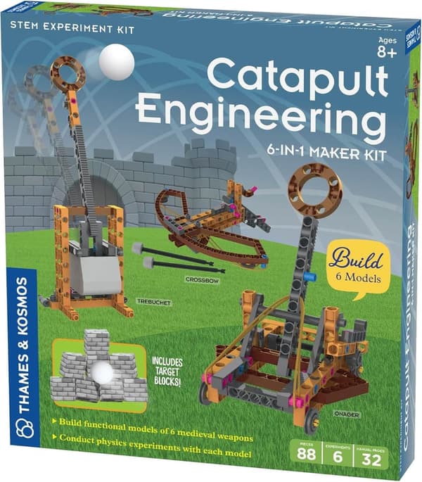STEM Catapult Engineering Kit for Ages 8+, Build 6 Medieval Models
