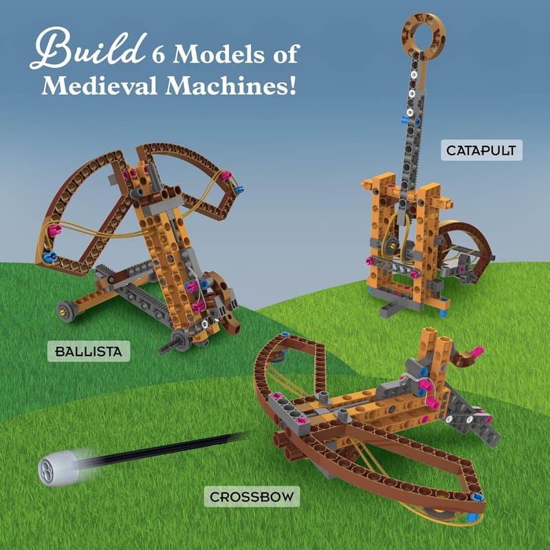 STEM Catapult Engineering Kit for Ages 8+, Build 6 Medieval Models