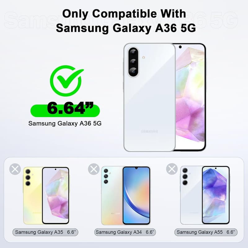 Galaxy A36 Phone Case - Soft Liquid Silicone with 2 Screen Protectors