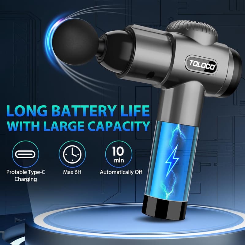 Father's Day Gift: TOLOCO Deep Tissue Massage Gun, Grey