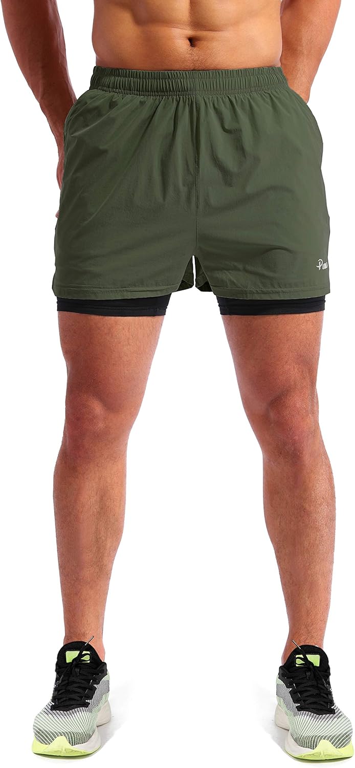 Men's Quick-Dry 2-in-1 Running Shorts with Phone Pockets