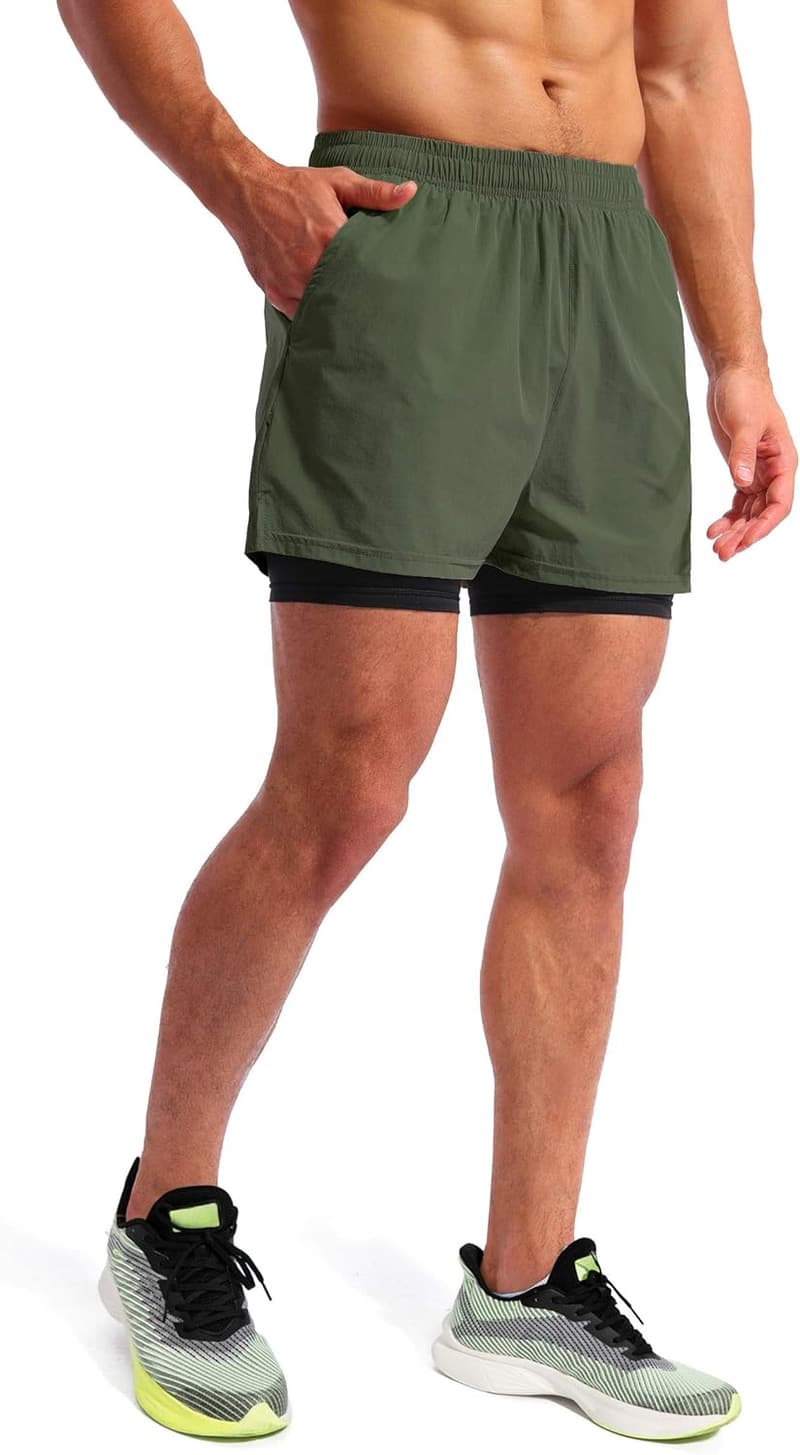 Men's Quick-Dry 2-in-1 Running Shorts with Phone Pockets