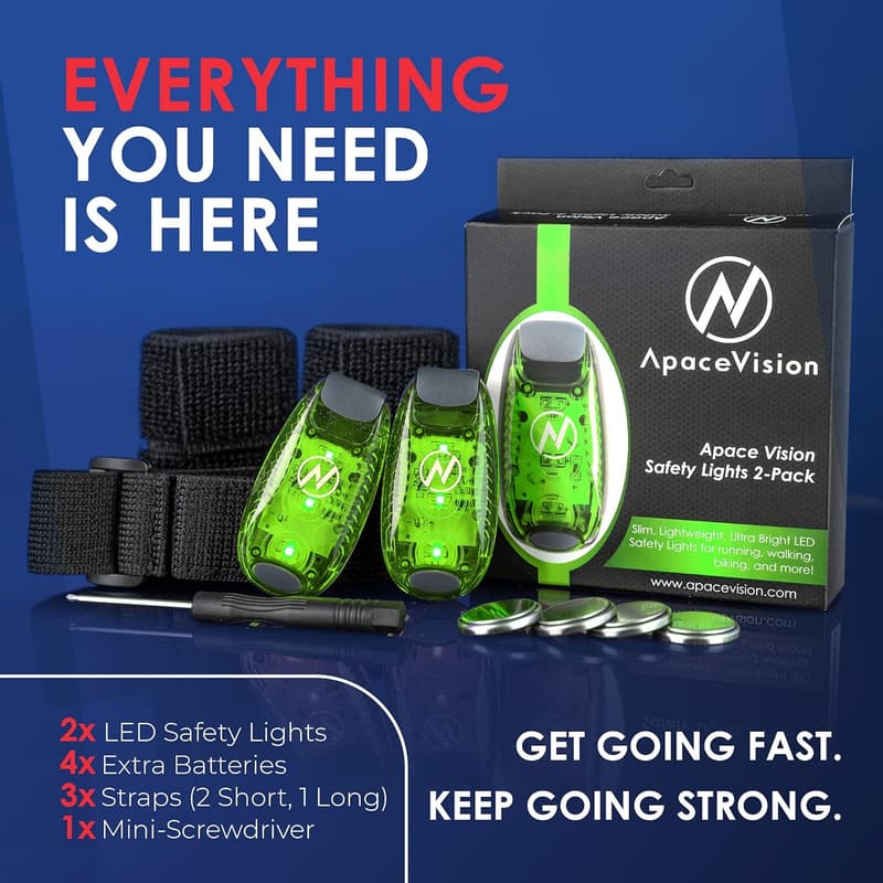 High Visibility LED Clip-On Safety Lights (2 Pack)