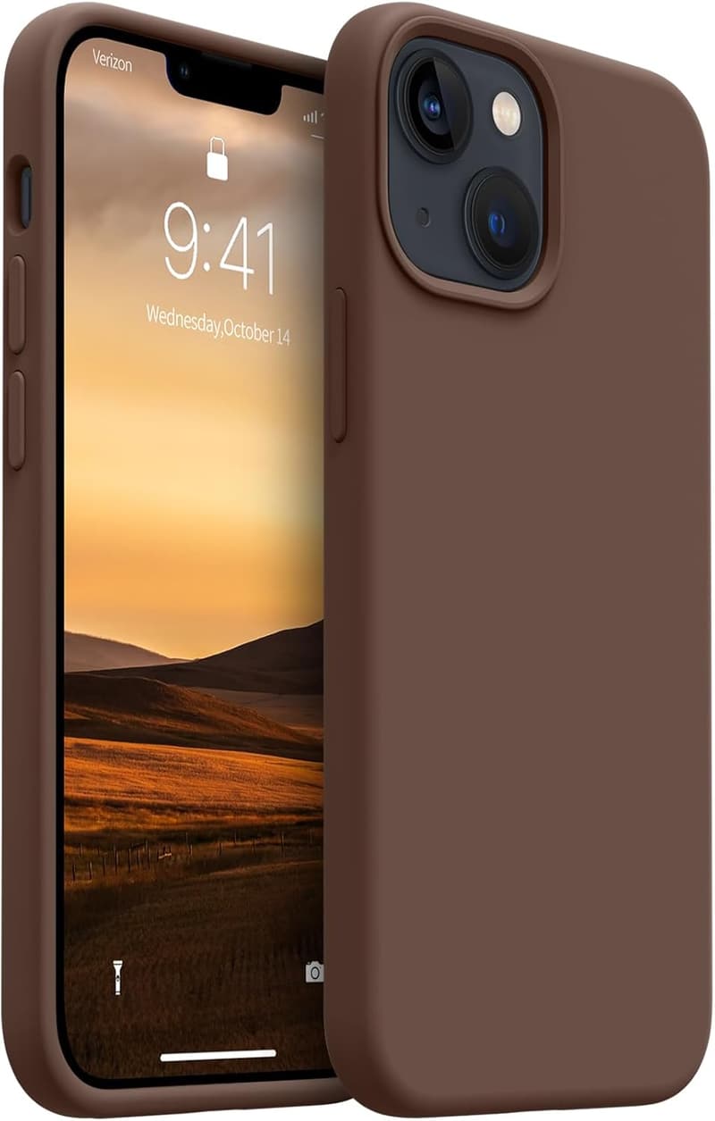 iPhone 13 Mini Slim Chocolate Silicone Case with Drop Protection