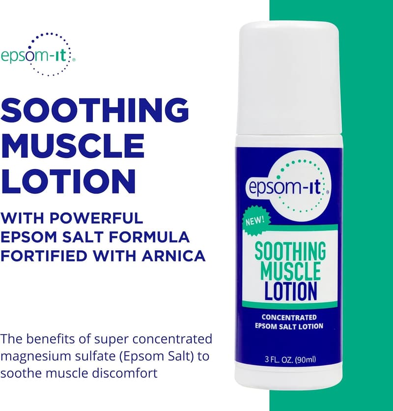 Soothing Muscle Lotion with Arnica - 3oz Roll-On Epsom Cream