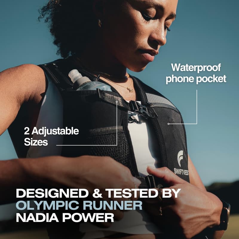 Adjustable Reflective Running Vest with 500ml Water Bottle