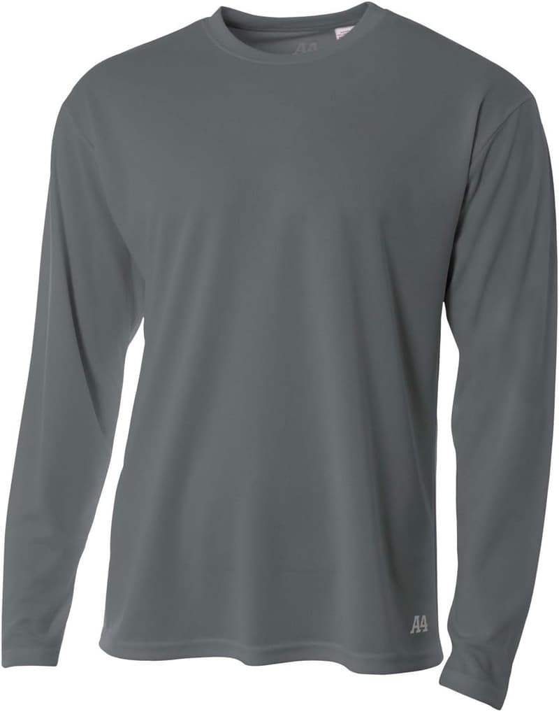 Men's Long Sleeve Birds-Eye Mesh Crew Shirt