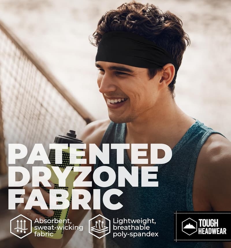 Men's Athletic Sweat Bands - Sport Headbands for Workouts