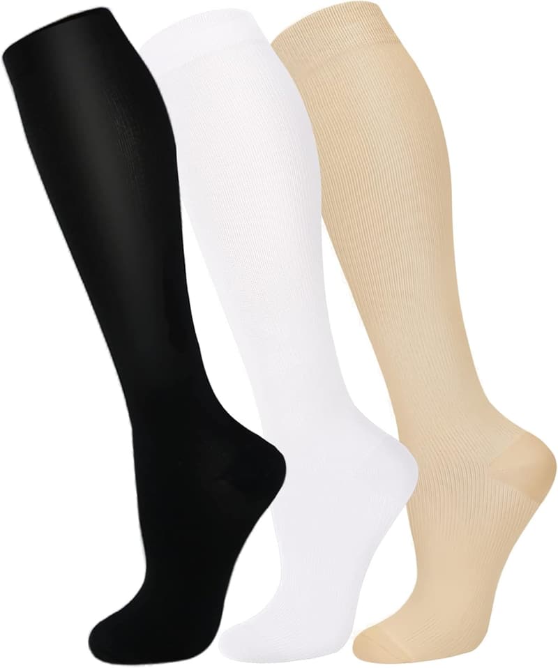 Copper Compression Socks - 3 Pack for Men & Women, Ideal for Medical & Athletic Use