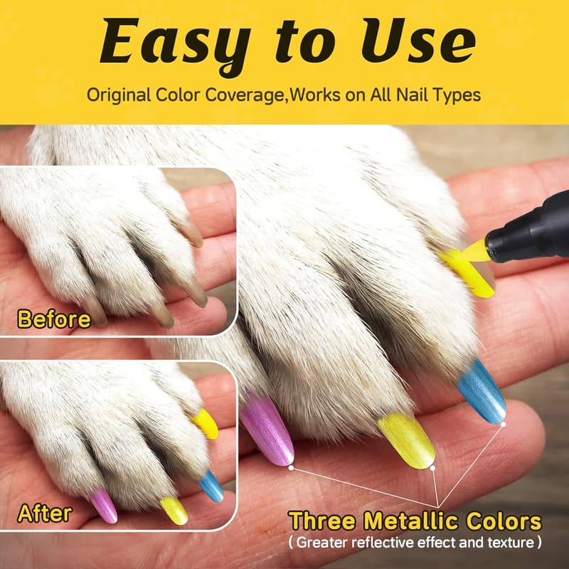 Dog Nail Polish Set - Quick Dry, 12 Safe Colors for Pets