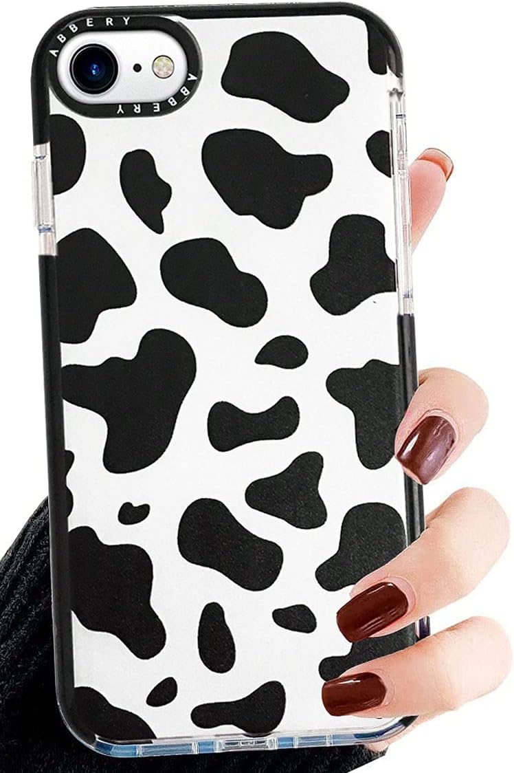 Cute Cow Print iPhone Case for Women – Soft TPU Shockproof Cover