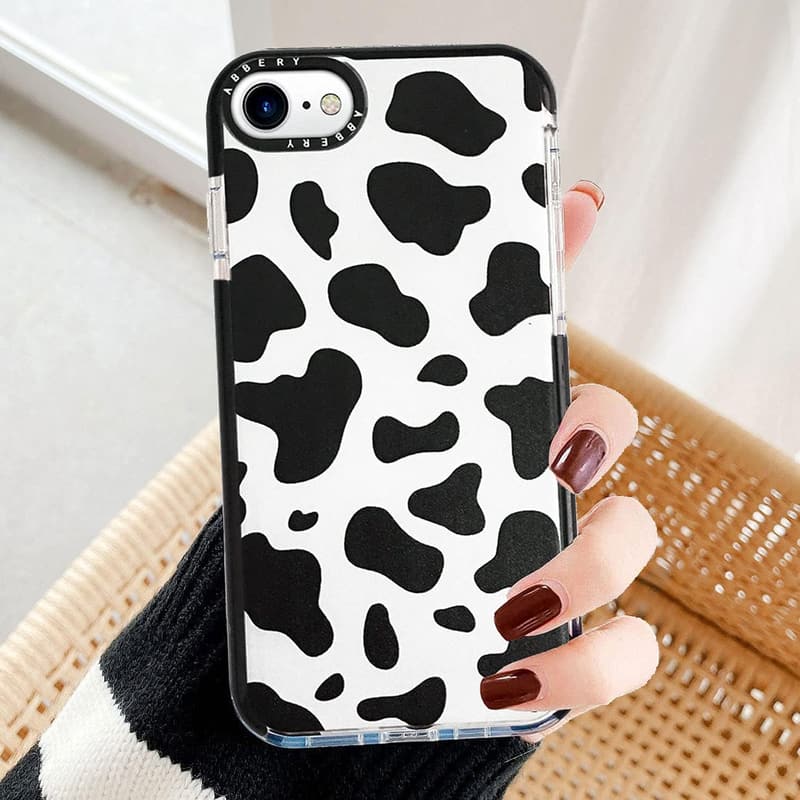 Cute Cow Print iPhone Case for Women – Soft TPU Shockproof Cover