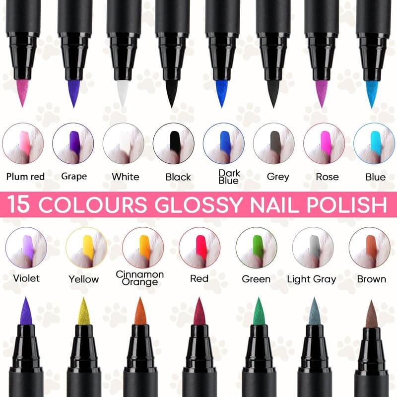 Dog Nail Polish Set for Quick Drying, Non-Toxic Fun