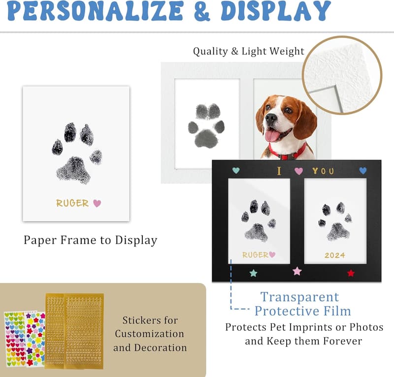 Pet Paw Print Impression Kit - Mess-Free & Pet Safe Keepsake