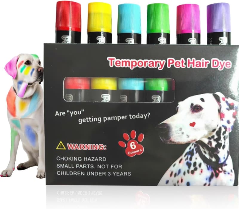 Temporary Non-Toxic Dog Hair Color Dye - Pack of 6
