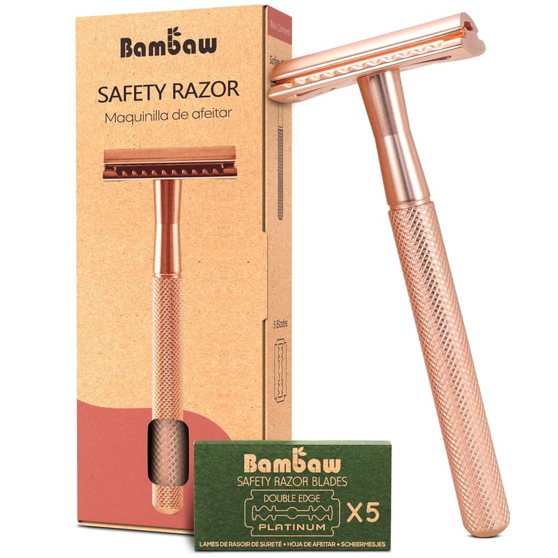 Rose Gold Safety Razor for Women - Reusable & Plastic-Free