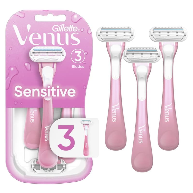 Women's Disposable Razors - Gillette Venus Sensitive, Pack of 3