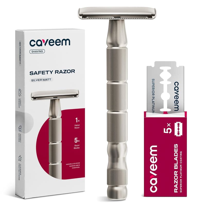 Reusable Silver Matt Double-Edge Safety Razor for Men and Women
