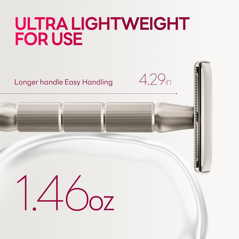 Reusable Silver Matt Double-Edge Safety Razor for Men and Women