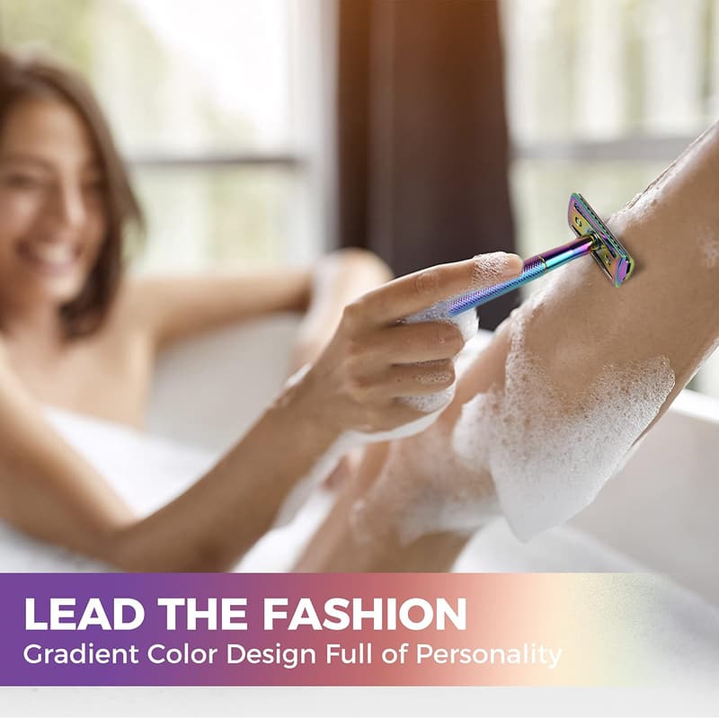 Reusable Double Edge Safety Razor for Women & Men – Rainbow
