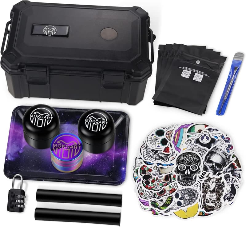 Waterproof Travel Storage Box, Black ABS Plastic, Lockable Humidor