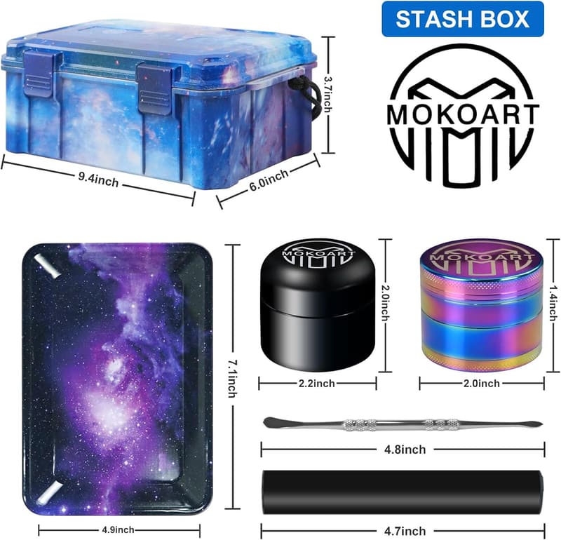 Travel-Safe Colorful Sky Smell-Proof Storage Container