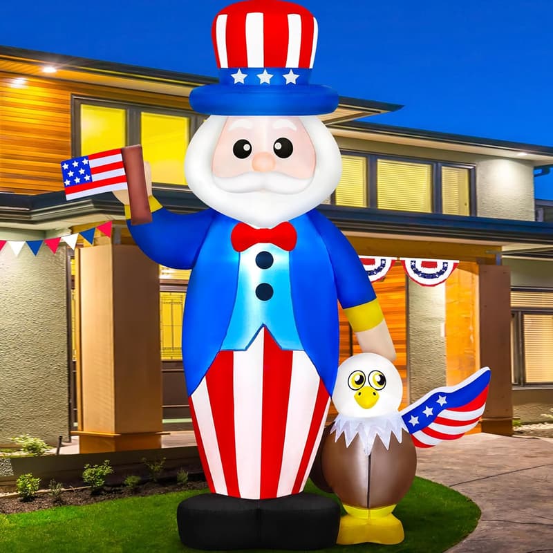Independence Day Inflatable Uncle Sam with Eagle & LED