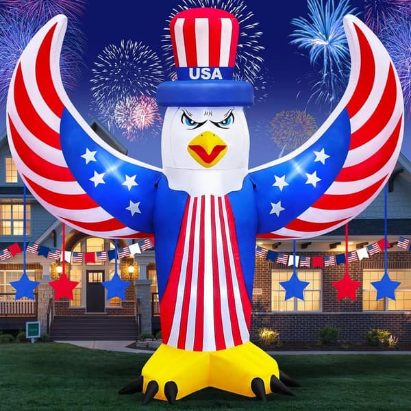 4th of July Inflatable Bald Eagle Decoration with LEDs