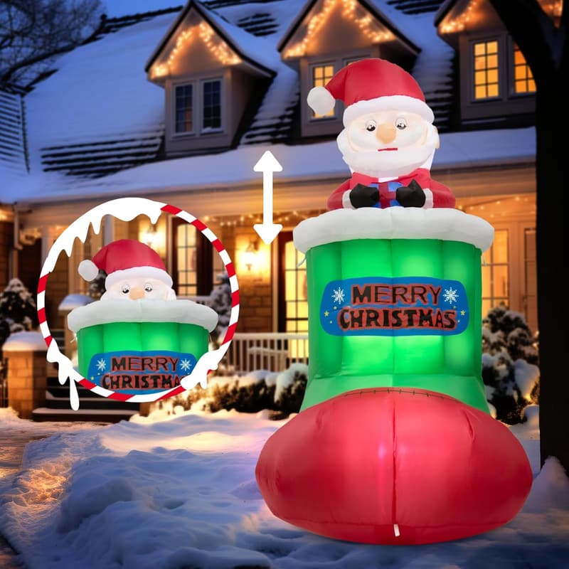 Christmas Inflatable Santa Decoration with LED Lights - 5.4FT