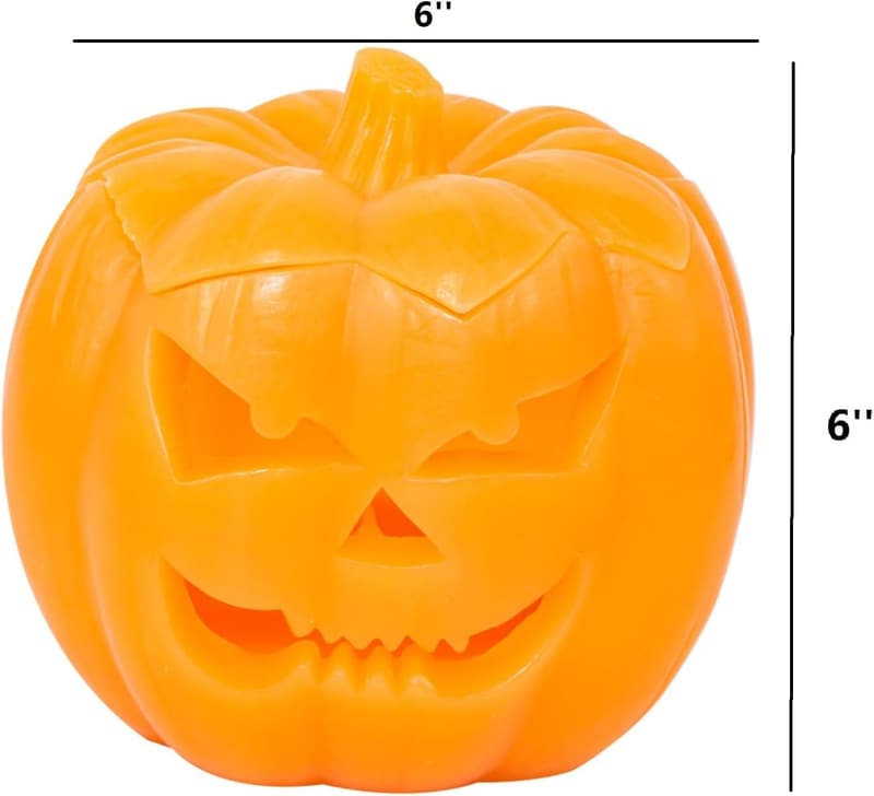 Battery-Operated LED Jack-O-Lantern Candle for Halloween Decor