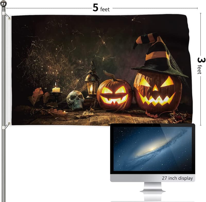 Halloween 3x5 Feet Double-Sided Banner with Brass Grommets