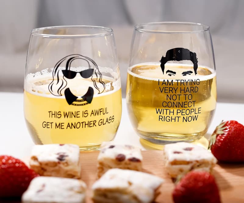 Funny Stemless Wine Glasses Set of 2 for Women - 15 oz
