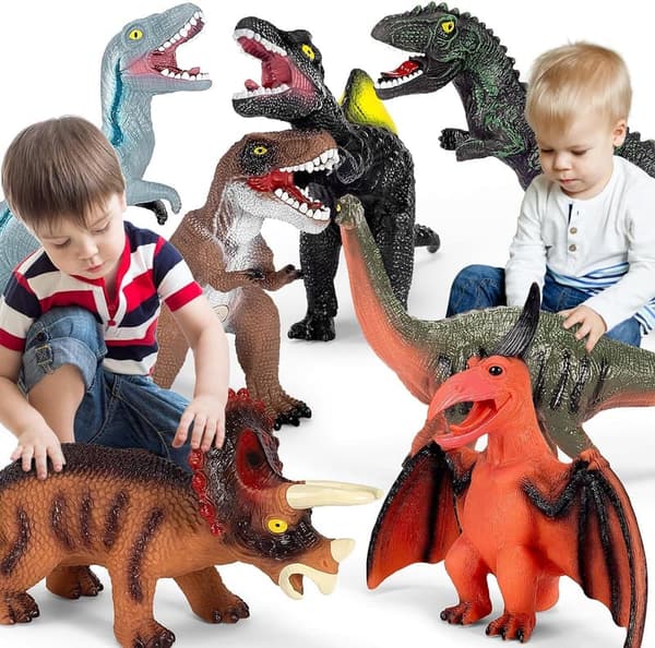 Giant Dinosaur Toys Set for Boys - Realistic 7-Piece Gift