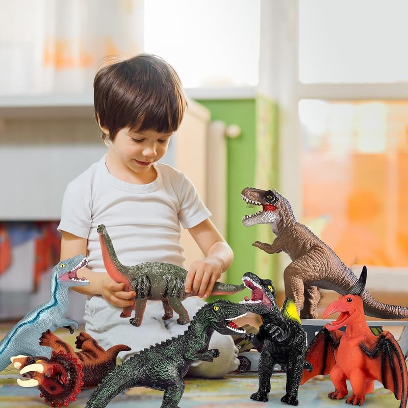 Giant Dinosaur Toys Set for Boys - Realistic 7-Piece Gift