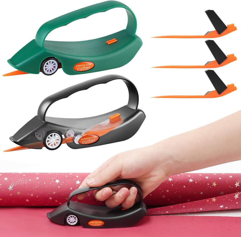Birthday & Christmas Gift Wrap Cutter with Replaceable Blades