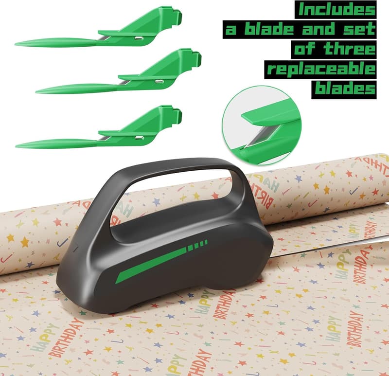 Holiday Gift Wrap Cutter Tool with 3 Blades - 2 Pack