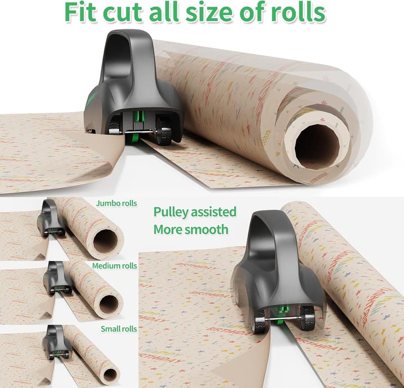 Holiday Gift Wrap Cutter Tool with 3 Blades - 2 Pack