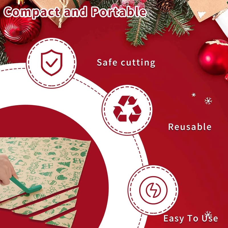 Wrapping Paper Cutter Set - Safe & Easy Gift Wrap Tool (6-Pack)