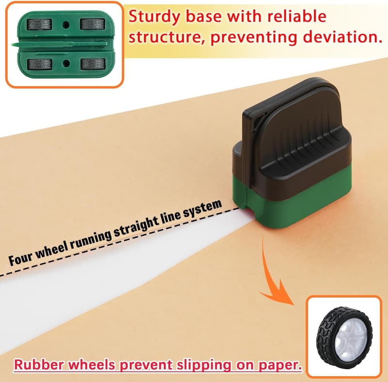 Birthday Gift Wrap Cutter with Wheels - 2-Pack, Straight Line