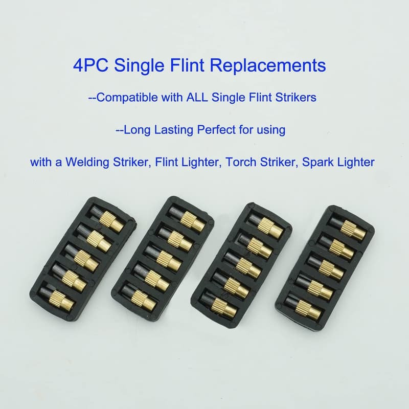 Flint Striker Spark Lighter Set with 20 Extra Replacements