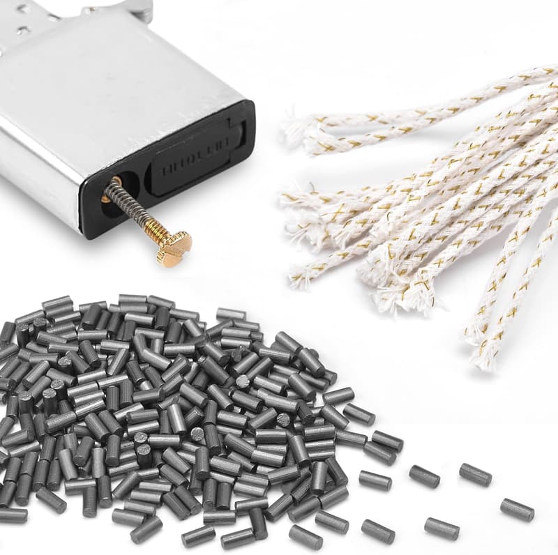 Lighter Repair Kit: 500 Black Flints & 20 Wicks