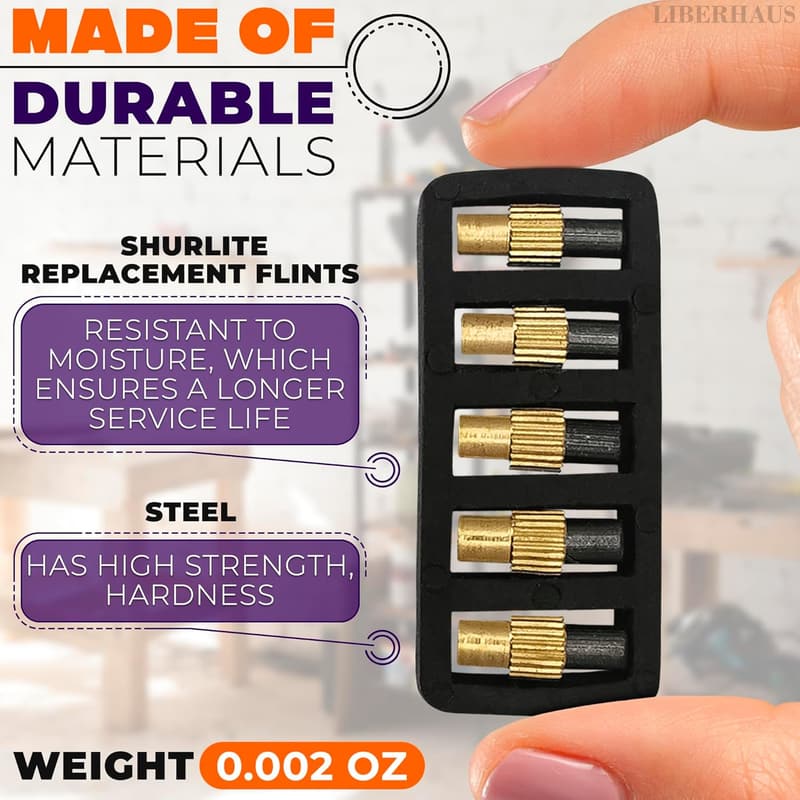 Compact Flint Striker Set - 25 Efficient Gas Torch Lighters