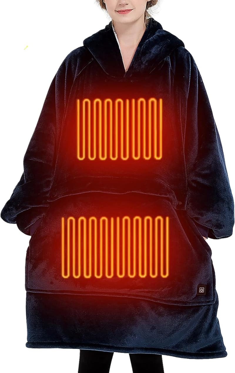 Portable Heated Electric Blanket Hoodie for Outdoor Use
