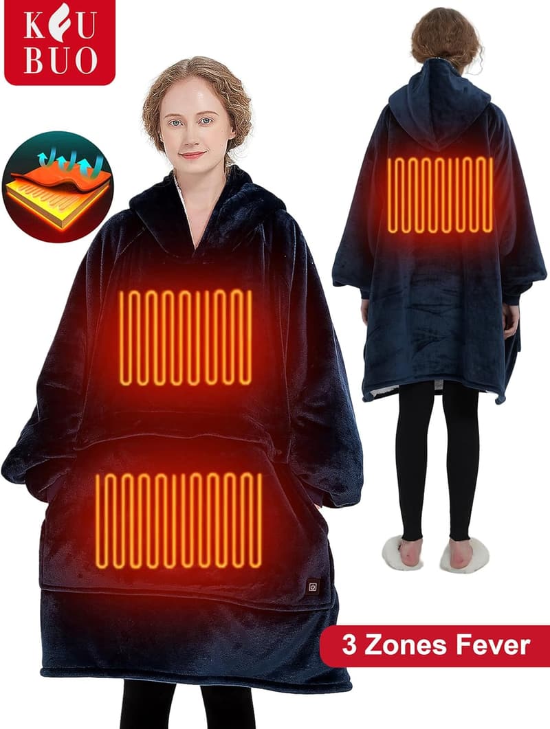 Portable Heated Electric Blanket Hoodie for Outdoor Use