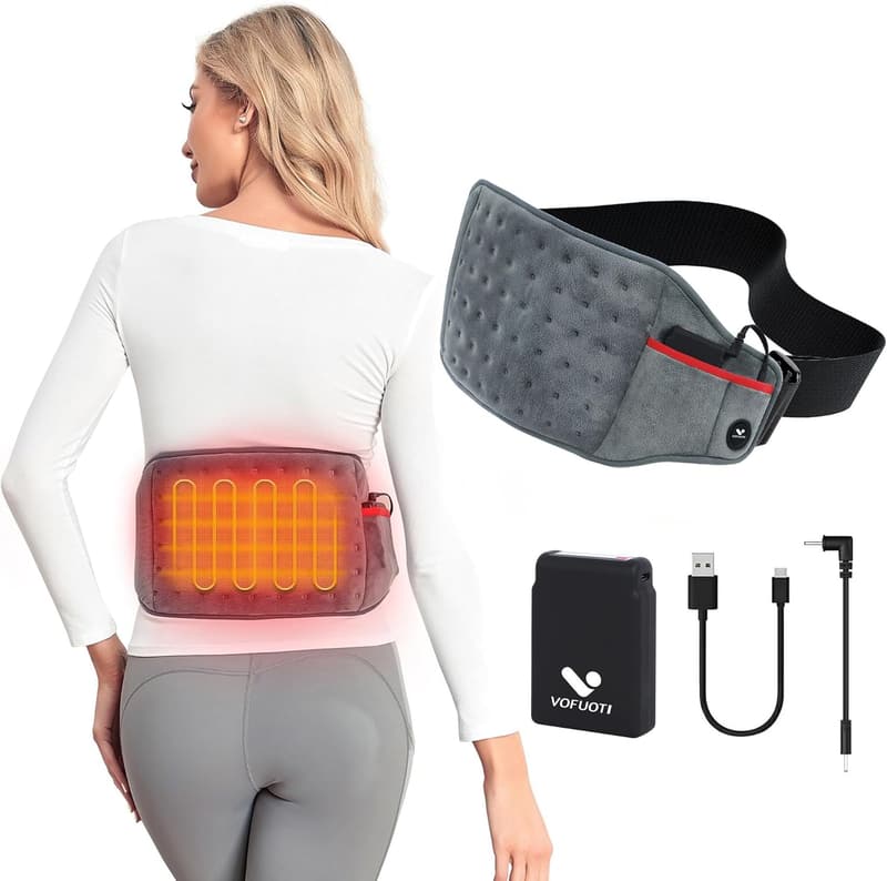 Portable Cordless Heating Pad with 3 Heat Settings for Pain Relief