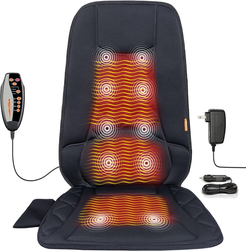 Father's Day Heated Massage Seat Cushion with 10 Vibration Motors