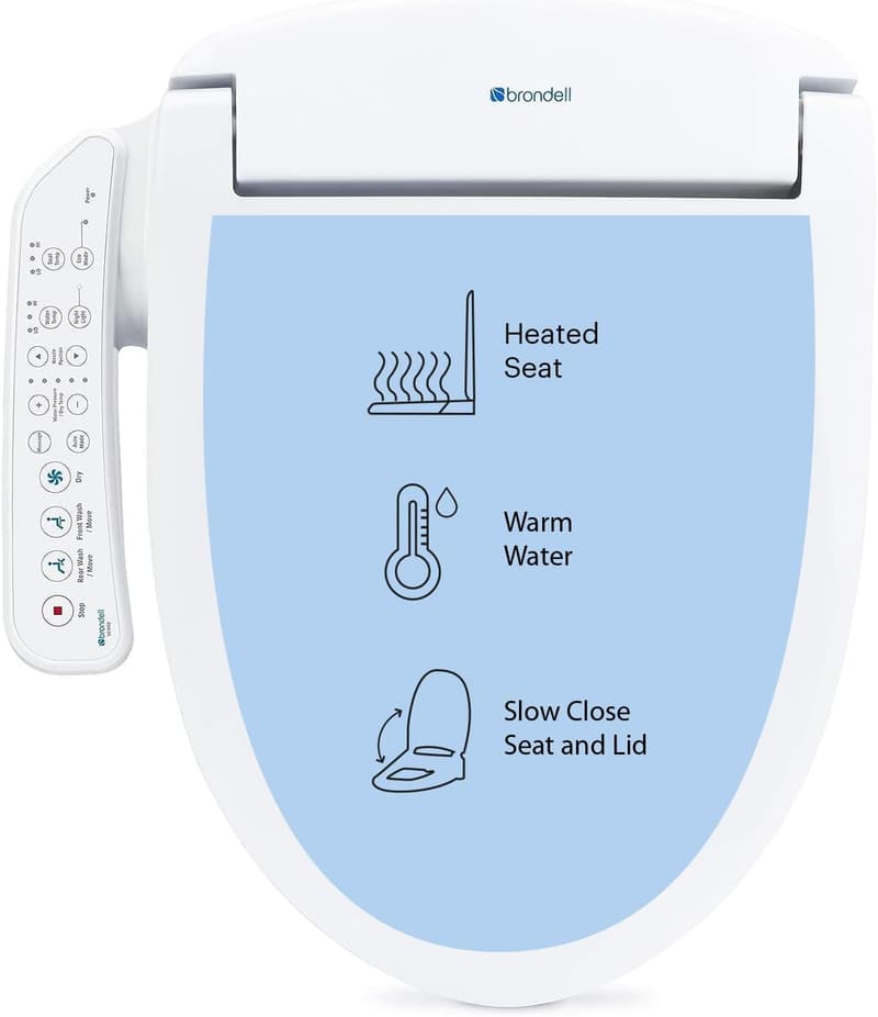 Heated Electric Bidet Toilet Seat with Night Light and Dryer